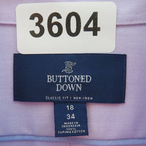 Buttoned Down* Men's Long Sleeve Buttoned Down Curved Hem Dress Shirt~18"/34" - Picture 3 of 10